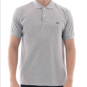 LACOSTE men’s heathered grey polo size L regular fit EUC